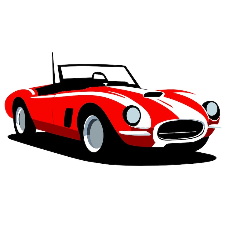 Vettore auto sportiva vintage auto retro isolare sfondo bianco illustrazione vettoriale
