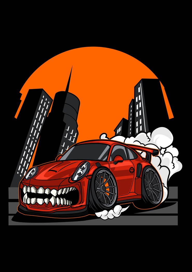 Vettore auto super mostro