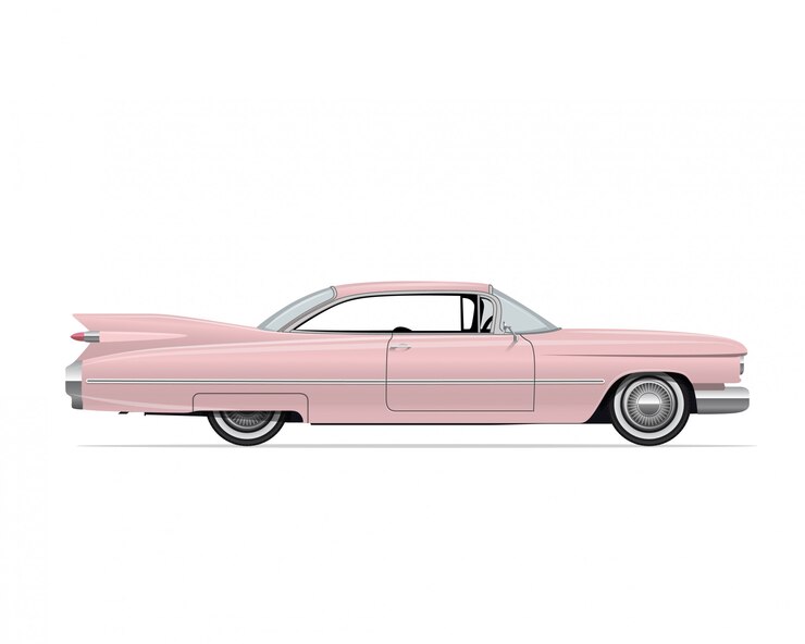 Vettore automobile classica americana vintage rosa