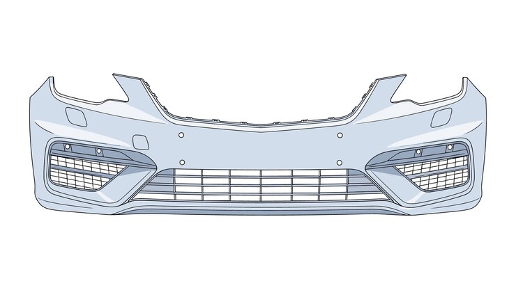 Vettore automotive front bumper illustration