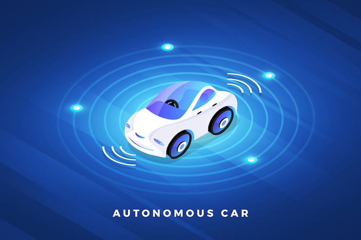 Vettore autonoma guida autonoma sensori automobilistici smart car tecnologia del veicolo senza conducente