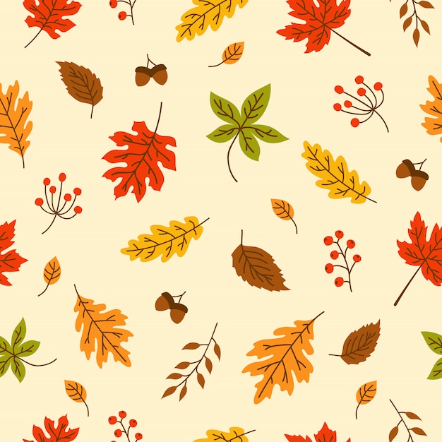 Autumn Leaf Seamless Pattern per carta da parati