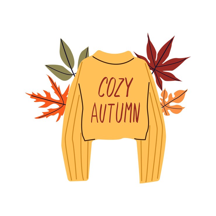 Vettore autunno lettere disegnate a mano autunno accogliente autunno stagione autunno slogan scritto a mano autunno