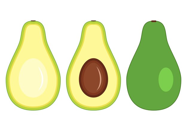 Avakado verde set mezzo avakado con osso intero avacado