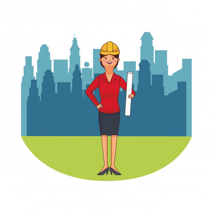 Vettore avatar di architetto femminile