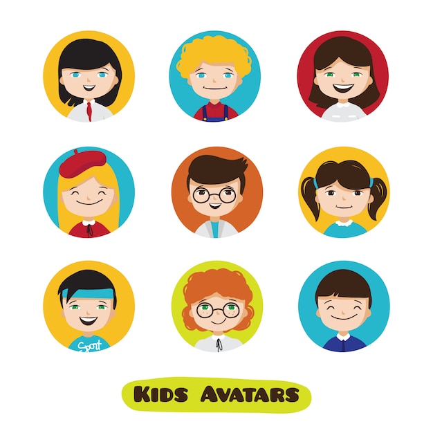 Avatar di bambini di vettore