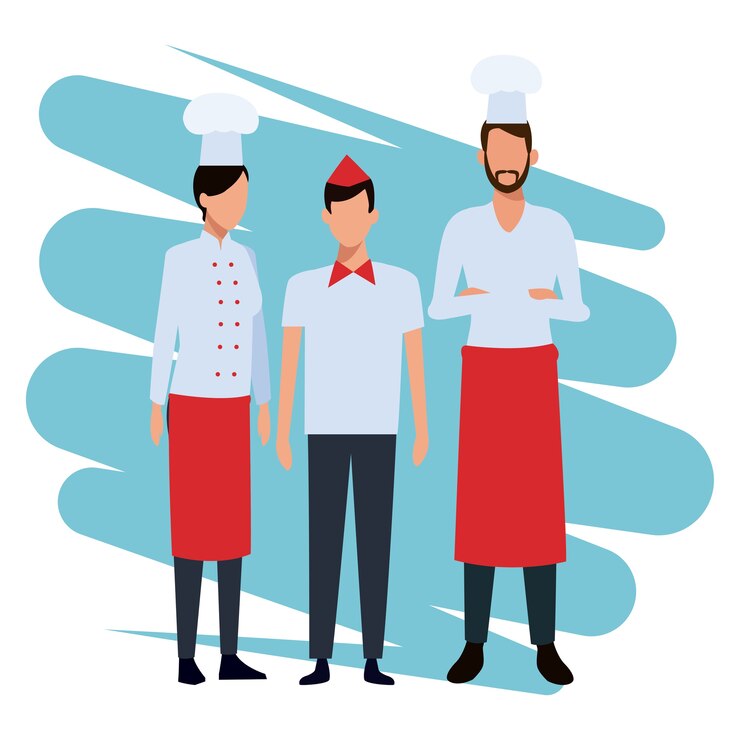 Vettore avatar di lavoro di squadra del ristorante