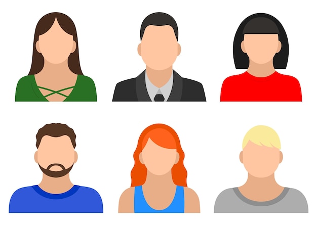 Avatar di persone nel social network, illustrazione vettoriale