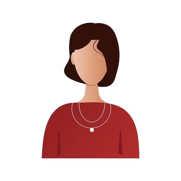 Avatar femminile senza volto su uno sfondo isolato Illustrazione vettoriale EPS 10