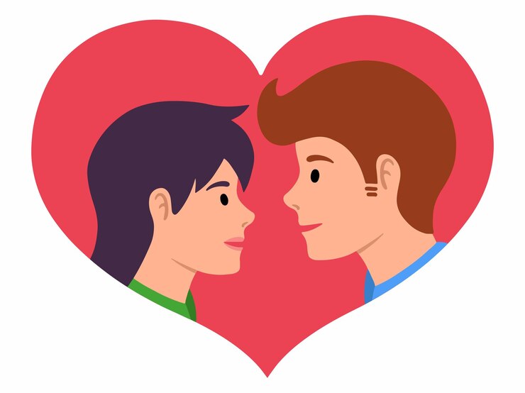 Vettore avatar personaggio coppia romantica illustrazione