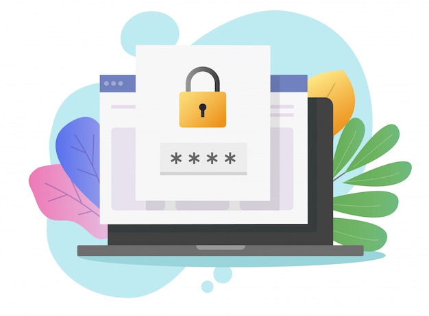 Avviso di accesso di sicurezza della password del sito Web sul computer portatile