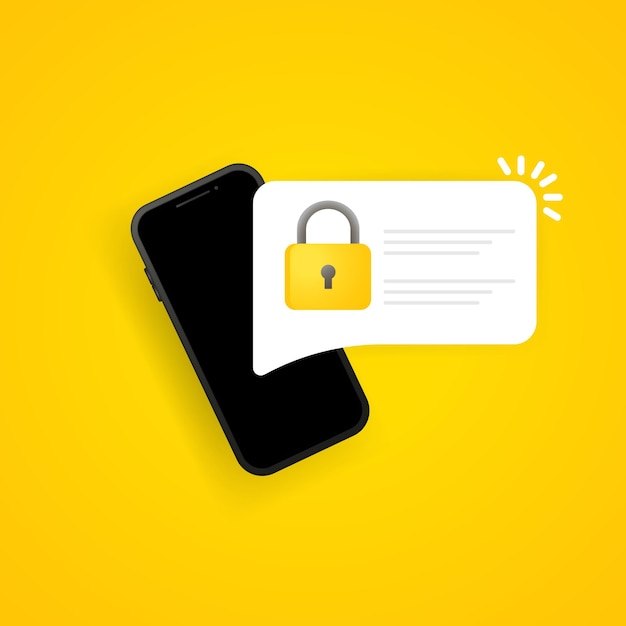 Avviso push per l'accesso alla sicurezza tramite password su smartphone. Notifica del codice di verifica sullo schermo del PC per l'autenticazione. Simbolo di autorizzazione privata. Vettore su sfondo isolato. ENV 10.