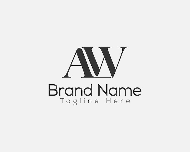 Aw lettere dell'alfabeto monogramma creativo logo design