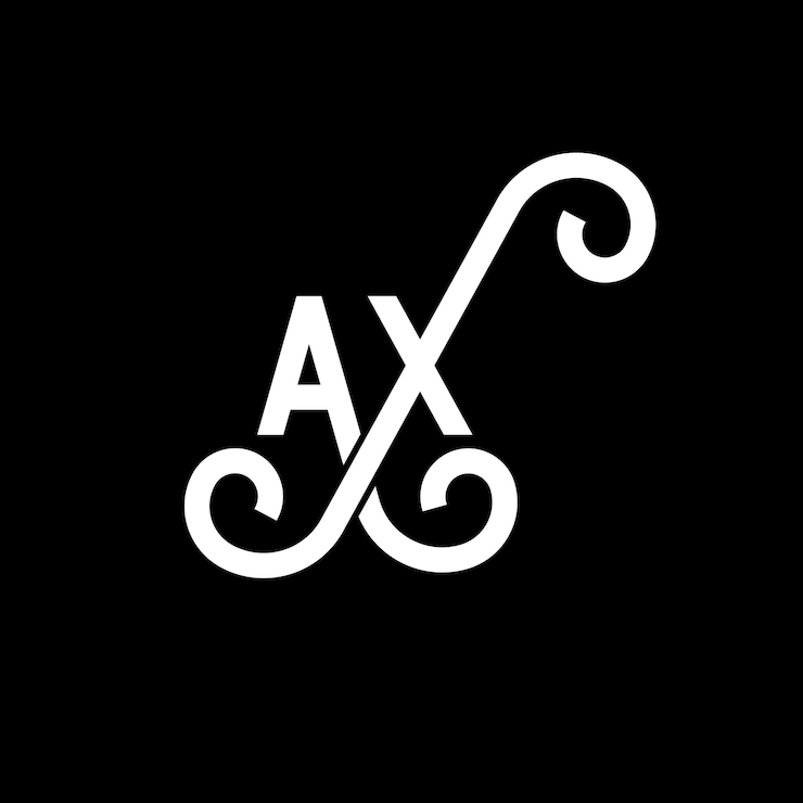 Vettore ax letter logo design on black background ax creative initials letter logo concept ax letter design ax white letter design on black backdrop a x a x logo