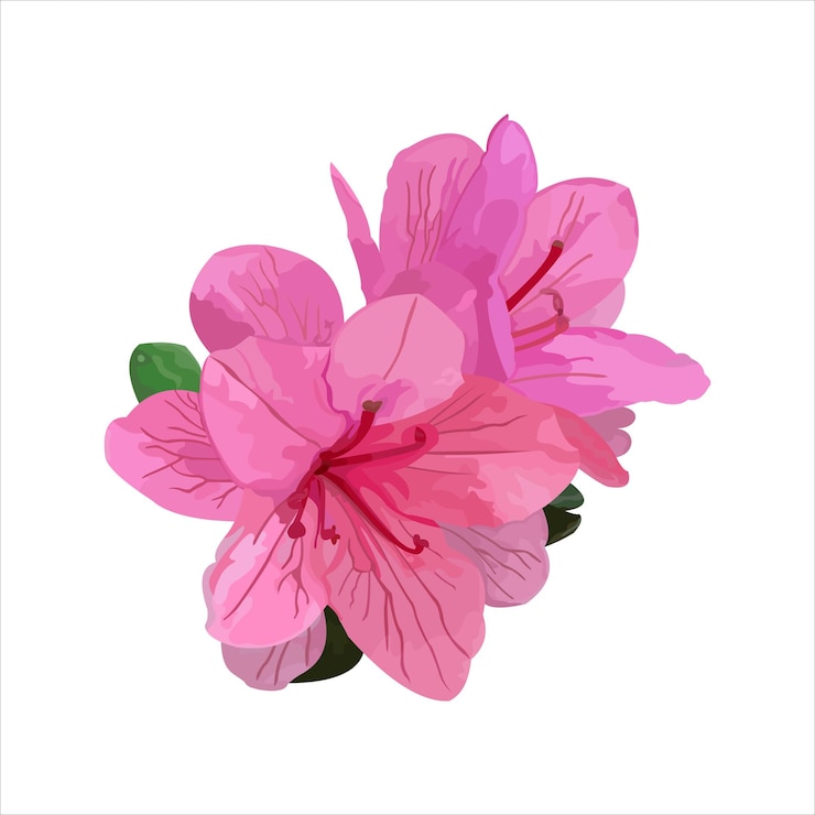Vettore azalea blossom flower vector design piatto grafico illustrazione 2d hd