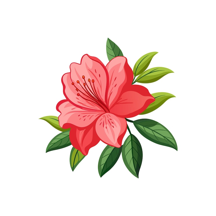 Vettore azalea illustrazione ad acquerello disegnata a mano