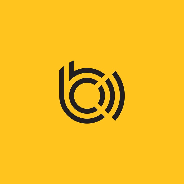 Vettore b e b logo su sfondo giallo