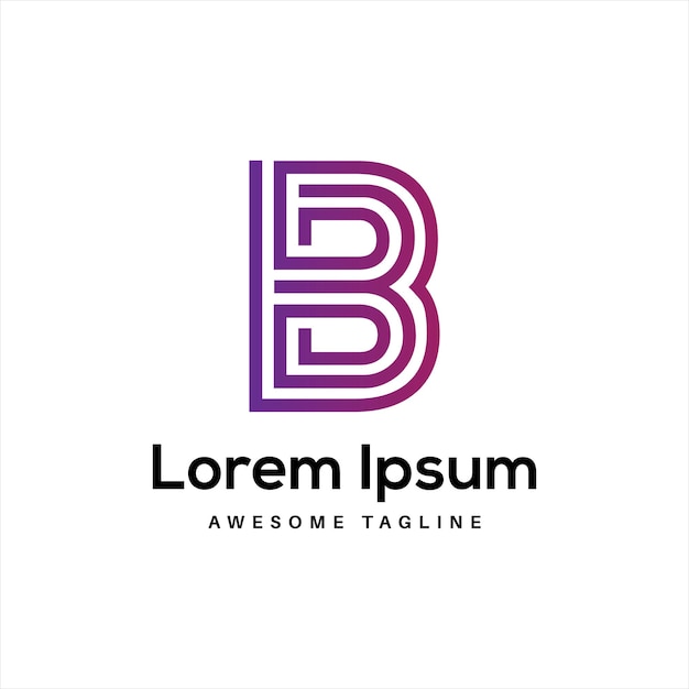 B Letter Logo Design con icone creative e per il download gratuito