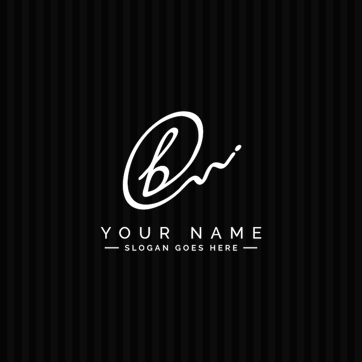 Vettore b letter signature logo b letter initial logo logo per il nome dell'azienda inizia con la lettera b