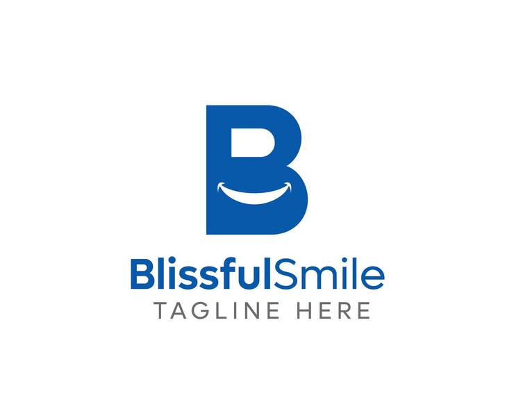 B Letter Smile Logo Template un cartello bianco che dice b sorriso su di esso