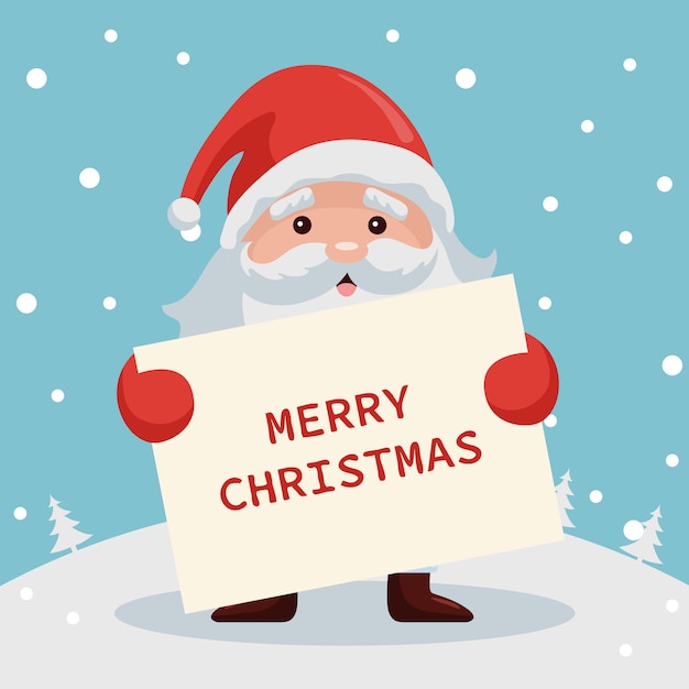 Babbo Natale con la carta di buon Natale