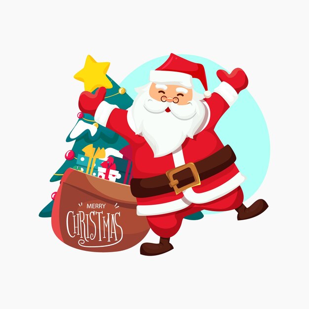 Babbo Natale del fumetto che porta una borsa