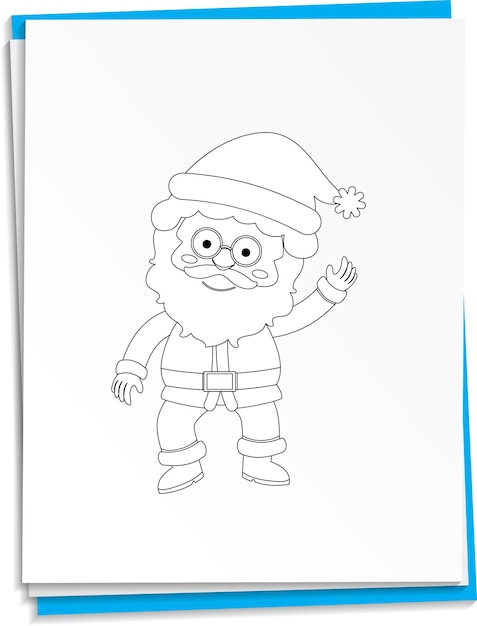 Babbo Natale disegnato a mano su carta
