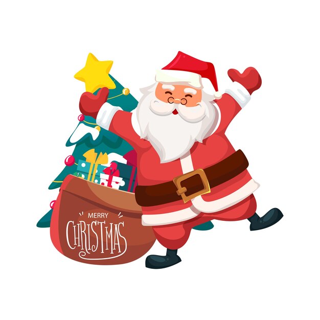 Babbo Natale in piedi su uno sfondo bianco
