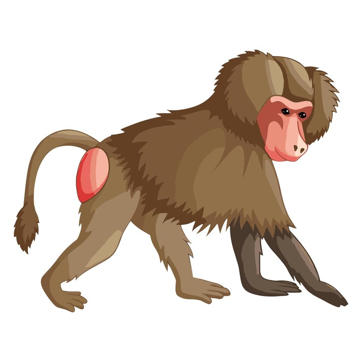 Vettore baboon isolato su sfondo bianco