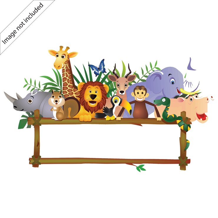 Baby Jungle Animali animali da fattoria animali sopra il tavolo illustrazione fumetti mammiferi carnivori