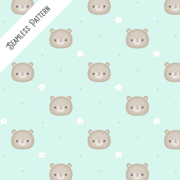 Baby shower con teste di orsetto e motivo floreale