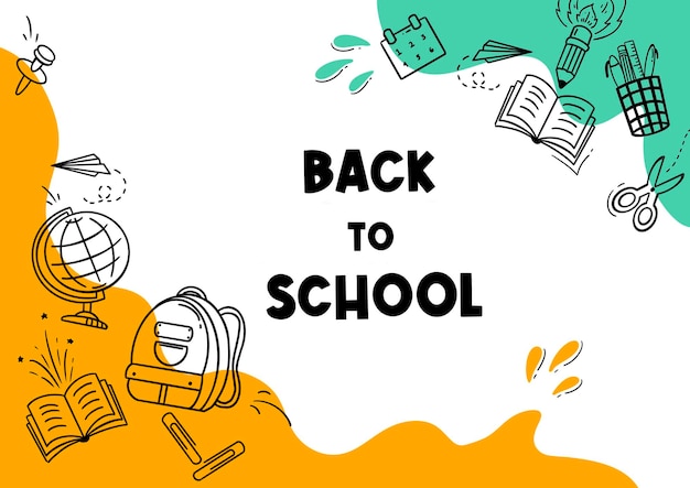 back to school flat design illustration banner e book icon elementi
