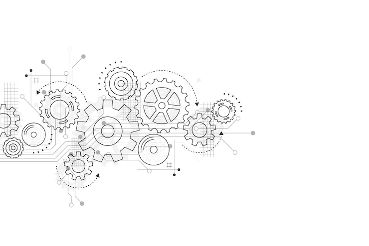 Vettore background del meccanismo astratto della ruota dentata tecnologia della macchina illustrazione vettoriale