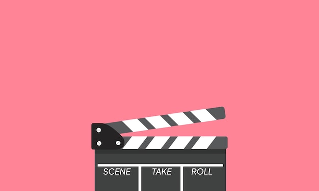 Background film clapper tabella icona su sfondo colorato film vuoto clapper cinema vettore