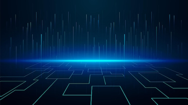 background tecnologico con sistema di connessione dati digitale hitech e progettazione elettronica del computer