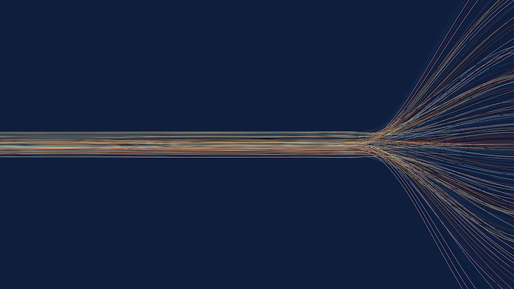 Vettore background tecnologico concetto di visualizzazione di big data