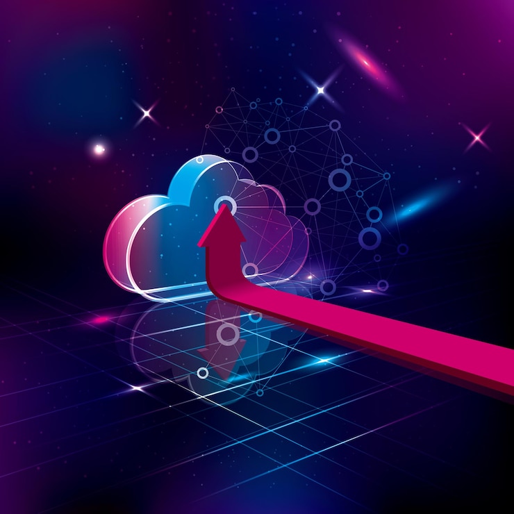 Vettore backup, grande, nero, blu, telaio, cloud, comunicazioni, calcolatore, informatica, connessione, cpu, dati