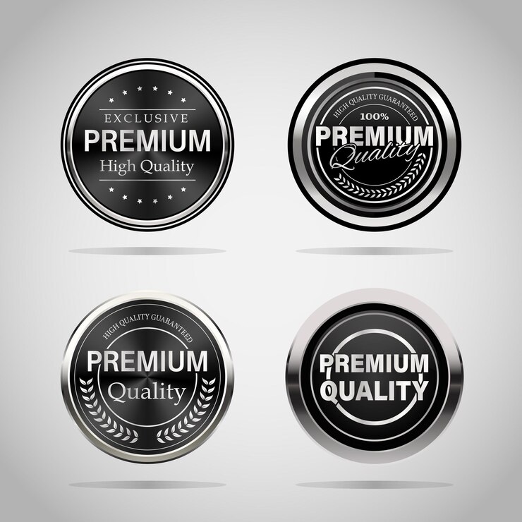 Badge e etichette in metallo d'argento di lusso Retro vintage design di badge a cerchio