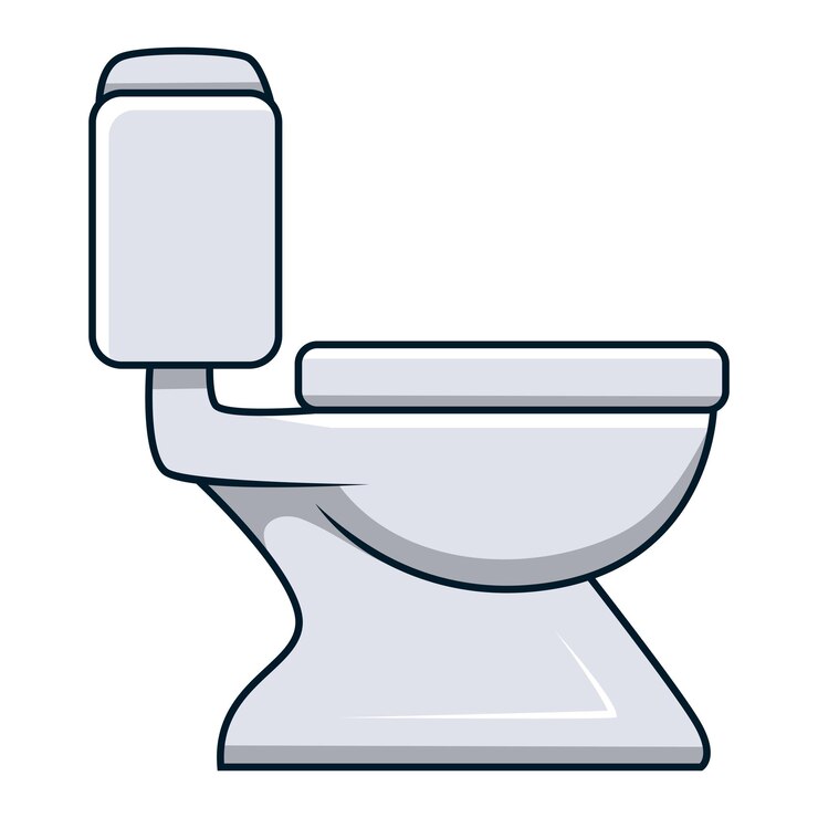 Vettore bagno in ceramica bianca su sfondo bianco