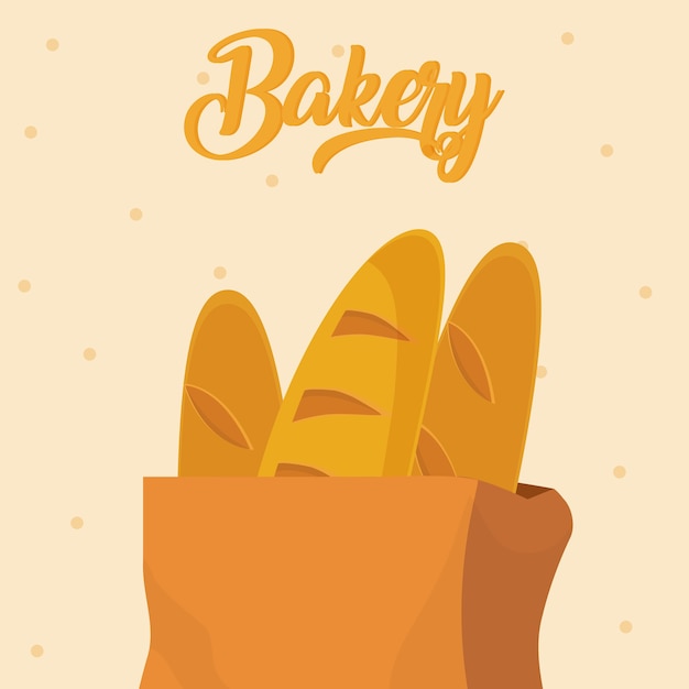 Baguette in sacchetto di carta prodotto da forno delizioso