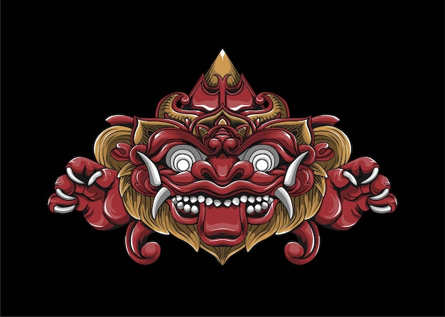 Balinese barong logo vettoriale illustrazione