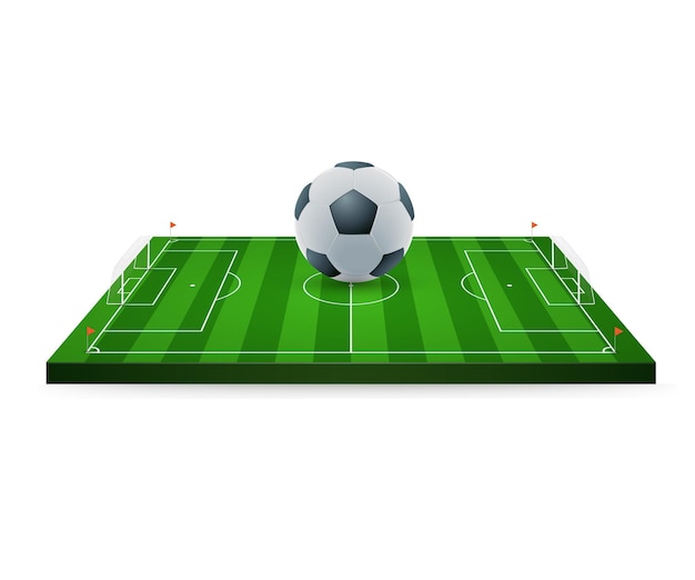 Ballon di calcio sul campo di calcio illustrazione di borsa