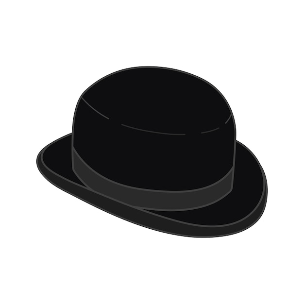Bambini che disegnano cartoni animati Illustrazione vettoriale Cappello da bowler Isolato su sfondo bianco