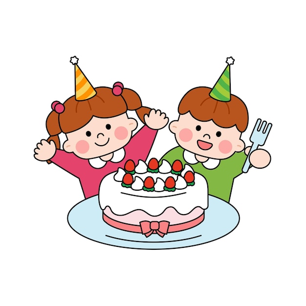 bambini che fanno una festa di compleanno