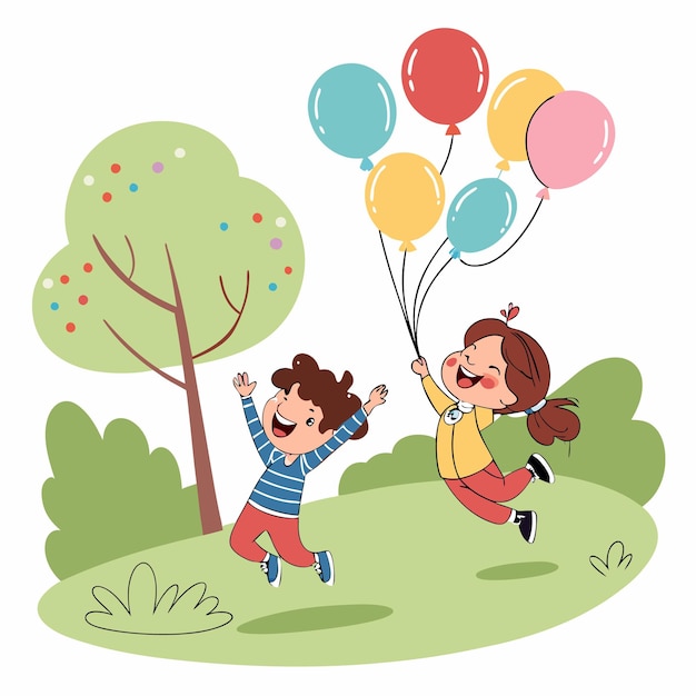 Bambini che giocano con i palloncini