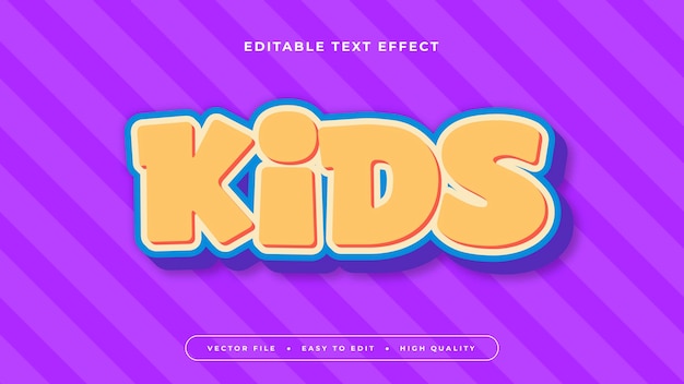 Bambini colorati in 3D con effetti di carattere di testo modificabili