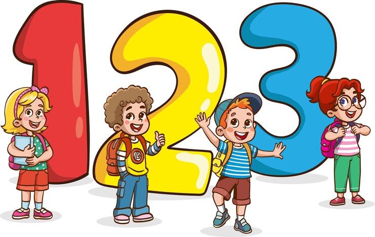 Vettore bambini felici della scuola di cartoni animati, bambini felici che studiano e imparano