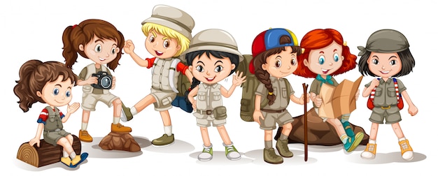 Bambini felici in diverse azioni