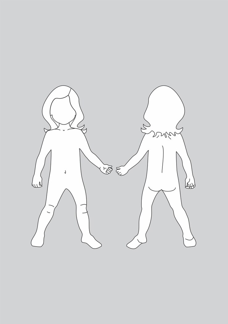 Vettore bambini modello per disegno tecnico bambino modello di moda