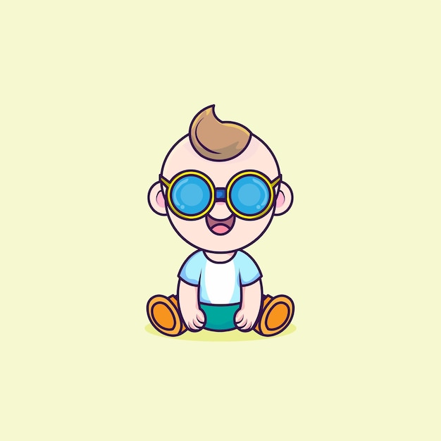 Bambino carino con gli occhiali.